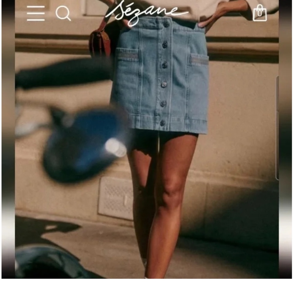 Sezane Jelena Skirt in Light Blue - Picture 9 of 9